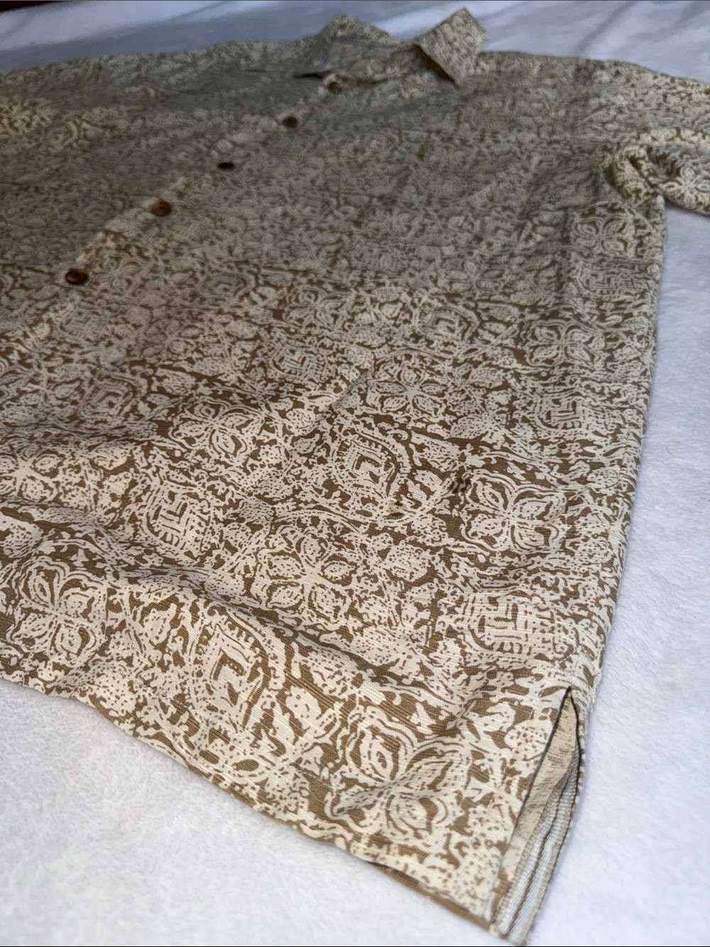 Island Republic Cream and Brown Patterned Short-Sleeve Button-Down Shirt - Picture 5 of 9